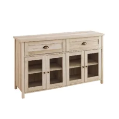 Millia Transitional Farmhouse 4 Door Sideboard With Glass Panels - Saracina Home -Baxton Home Shop GUEST e422a760 0db1 4d55 a55f 1dc3c73e5e43