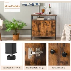 Costway Industrial 2-Door Buffet Sideboard Kitchen Cupboard Storage Cabinet With Open Shelf -Baxton Home Shop GUEST e4d7a0ba 0cf3 42c4 9651 ba0963f84366