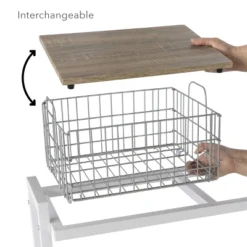 Cart System With Wheels 4 Tier White - Atlantic -Baxton Home Shop GUEST e53812c8 3eae 46d5 b882 935f2b78b975