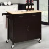 Costway Modern Rolling Kitchen Cart Island Wood Top Storage Trolley Cabinet Utility Brown -Baxton Home Shop GUEST e642922a a7dc 49f1 8365 0004634ab56e