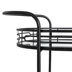 Deluxe 2 Tier Metal Oval Mirrored Bar Cart Black - Glitzhome -Baxton Home Shop GUEST e663c9a1 98b0 4ddc 8179 be1cade9aedb