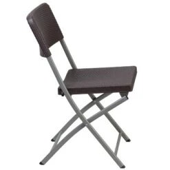 Flash Furniture 2 Pack HERCULES Series Brown Rattan Plastic Folding Chair With Gray Frame -Baxton Home Shop GUEST e6d692a2 f1ac 47ba b190 52d7b9cb756a