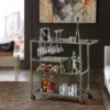 Estelle Step Tier Metal And Glass Bar Cart - Inspire Q -Baxton Home Shop GUEST e6f005c6 4f08 442a be9a 5e0b228ff543