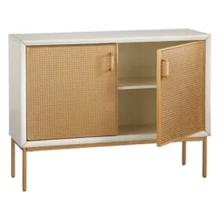 Lati Rattan Door Buffet Antique White/Natural - Buylateral -Baxton Home Shop GUEST e80fccf0 154a 40f6 8ce4 c9508a384fea