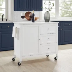 Soren Stone Top Kitchen Island/Cart White - Crosley -Baxton Home Shop GUEST e86a7d0a ca91 4f53 940f ae514cc39513
