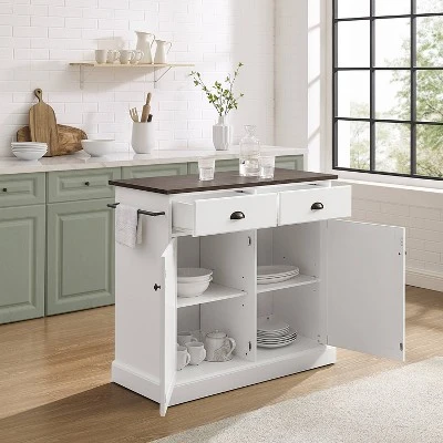 Shoreline Kitchen Island White/Dark Brown - Crosley 5 Shoreline Kitchen Island White/Dark Brown - Crosley - Image 3