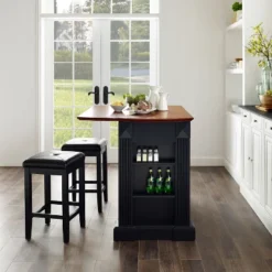 Coventry Drop Leaf Top Kitchen Island With Upholstered Square Stools Black - Crosley 13 Coventry Drop Leaf Top Kitchen Island With Upholstered Square Stools Black - Crosley -Baxton Home Shop GUEST e8da76d5 1581 44b9 a6de 6ee88bcfa2ec