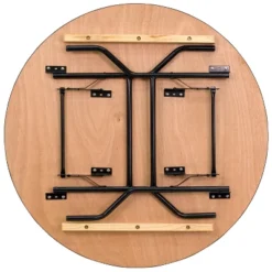 Flash Furniture 4-Foot Round Wood Folding Banquet Table With Clear Coated Finished Top -Baxton Home Shop GUEST e8e56aef 69db 4f29 b7d5 0f90431496c1