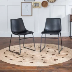 Set Of 2 Laslo Modern Upholstered Faux Leather Dining Chairs - Saracina Home -Baxton Home Shop GUEST e921ecff 5d1c 46bf 8a40 c3330f7f710d