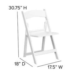 Emma And Oliver 4 Pack 1000 Lb. Capacity White Resin Folding Chair With Slatted Seat -Baxton Home Shop GUEST e969bfb7 6f1b 4ae2 a615 130115db9e50