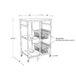 Tamarind Small Kitchen Cart White - Linon -Baxton Home Shop GUEST e9e5d677 ab97 4897 968a c4d70123a97a
