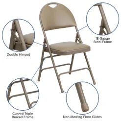 Flash Furniture 4 Pack HERCULES Series Extra Large Ultra-Premium Triple Braced Metal Folding Chair With Easy-Carry Handle -Baxton Home Shop GUEST eaf33271 d05b 4abb b375 1c82b52d426a
