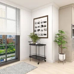 Contemporary Metal Bar Cart Black - Olivia & May -Baxton Home Shop GUEST ebbbee80 3498 4b69 a0fb 207eaf9548cf