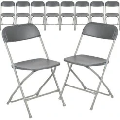 Emma And Oliver Set Of 10 Stackable Folding Plastic Chairs - 650 LB Weight Capacity -Baxton Home Shop GUEST ebe89015 9d4c 4ad4 afb3 446290d239e6