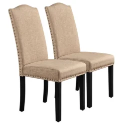 Yaheetech Set Of 2 Fabric Upholstered Classic Tall Back Dining Chair -Baxton Home Shop GUEST ec15b373 4656 4062 989c cd8ebe536634