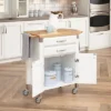 Small Dolly Madison Kitchen Cart With Natural Top Off White - Homestyles -Baxton Home Shop GUEST ec3950d9 d6cf 4e57 a68e d0401a55c3e7