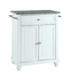 Cambridge Gray Granite Top Portable Kitchen Island/Cart White - Crosley -Baxton Home Shop GUEST eddeb387 ddc9 486a 85d7 21491fbd0acd