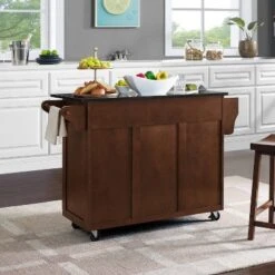 Eleanor Granite Top Kitchen Cart Mahogany/Black - Crosley -Baxton Home Shop GUEST ee06e7ef 3277 46b4 b65d 0e274886fce9