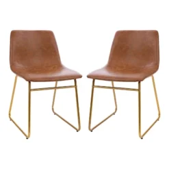 Set Of 2 Faux Leather Bucket Seat Dining Chairs With Frame - Merrick Lane 26 Set Of 2 Faux Leather Bucket Seat Dining Chairs With Frame - Merrick Lane -Baxton Home Shop GUEST ee7acbc8 42fc 482a 8f57 addceb0d44ae