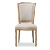 Cadencia French Vintage Cottage Weathered Oak Wood Finish And Fabric Upholstered Dining Side Chair - Beige - Baxton Studio -Baxton Home Shop GUEST eeb22aa3 0696 4ba6 a689 d2c9296bb4eb