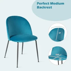 Tangkula Dining Chair Set Of 2 Upholstered Velvet Chair Set W/ Metal Base For Living Room -Baxton Home Shop GUEST ef3c6167 221c 4aa1 8654 8684777b144f