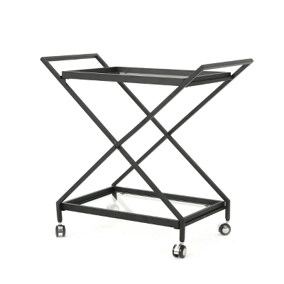 Sherianne Industrial Iron Bar Cart - Christopher Knight Home 5 Sherianne Industrial Iron Bar Cart - Christopher Knight Home - Image 4