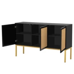Sideboard With Faux Rattan Door And Metal Legs - ModernLuxe 22 Sideboard With Faux Rattan Door And Metal Legs - ModernLuxe -Baxton Home Shop GUEST eff544bd 32f0 4177 8ebe beba326e98d6