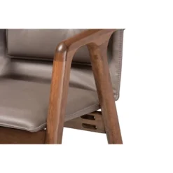 2pc Marcena Leather Upholstered And Wood Dining Chair Set Gray/Walnut Brown - Baxton Studio -Baxton Home Shop GUEST f0d7676d 7548 467f 987c bb858945e028