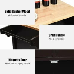 Costway Modern Rolling Kitchen Island Cart Wood Top Storage Trolley With Storage Drawers 19 Costway Modern Rolling Kitchen Island Cart Wood Top Storage Trolley With Storage Drawers -Baxton Home Shop GUEST f147e10e fb6b 4484 9444 63f8c7ed0270 1