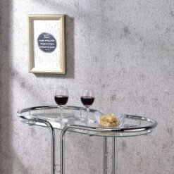 Kentrik Glass Top Serving Cart Chrome - MiBasics -Baxton Home Shop GUEST f14d2180 4e18 4d33 bd59 c13222498ee6
