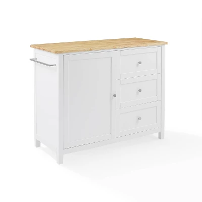 Soren Wood Top Kitchen Island/Cart Natural/White - Crosley 12 Soren Wood Top Kitchen Island/Cart Natural/White - Crosley - Image 10