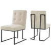 Set Of 2 Privy Stainless Steel Upholstered Fabric Dining Chairs - Modway -Baxton Home Shop GUEST f1dda402 ac3f 4a2a 8070 60d8510fd361