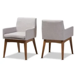 Set Of 2 Nexus Mid Century Modern Walnut Wood Fabric Upholstered Dining Armchair - Baxton Studio -Baxton Home Shop GUEST f22bdeda 32b2 48cf a3dd 87fe6d0061fb