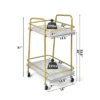 Costway Gold Serving Cart Utility Trolley On Wheel Rolling Kitchen Rack W/Handle -Baxton Home Shop GUEST f321bf8d f3c3 43ac 85f1 5778363d3080