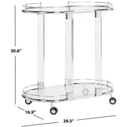 Lennon Acrylic Bar Trolley - Chrome - Safavieh 15 Lennon Acrylic Bar Trolley - Chrome - Safavieh -Baxton Home Shop GUEST f3f348a5 7778 4bc8 aff7 6c783bfe17b2