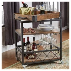 Ronay Bar Cart - Inspire Q -Baxton Home Shop GUEST f42e8c2d a457 4dce b8f9 f83090c2db74
