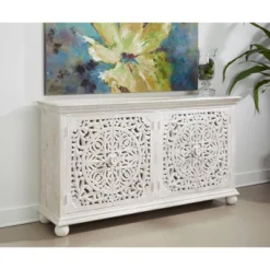 Bree Coastal 4 Door Sideboard White - Treasure Trove Accents -Baxton Home Shop GUEST f5870401 77ae 4ff1 857f 690204b2fae3
