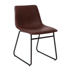 Set Of 2 Faux Leather Bucket Seat Dining Chairs With Frame - Merrick Lane 31 Set Of 2 Faux Leather Bucket Seat Dining Chairs With Frame - Merrick Lane -Baxton Home Shop GUEST f5c700c2 8397 4811 8259 b7888c8e349d