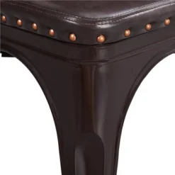 Yaheetech Pack Of 4 Stackable Industrial Style Vintage Riveted Metal Dining Chairs, For Indoor Outdoor Bistro Cafe -Baxton Home Shop GUEST f64a7729 3b9f 402c a044 51b4bdc5e6a4