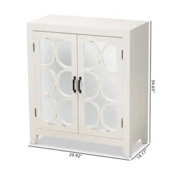 Garcelle Wood And Mirrored Glass 2 Door Sideboard White - Baxton Studio -Baxton Home Shop GUEST f67dc9ad 5ccd 4430 879c ba4296b0f392