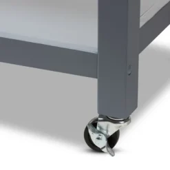 Sunderland Coastal And Farmhouse Natural Wood Kitchen Cart Gray, Light Brown - Baxton Studio -Baxton Home Shop GUEST f6ae055e ea1b 4dd6 9cf8 8d8fdaa28c79