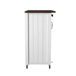 Lashire Barn Door Kitchen Cart Dark Brown/White - Aiden Lane -Baxton Home Shop GUEST f6b8d027 6255 48d0 aa22 319935b973f0