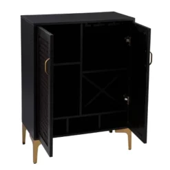 Fhamtes Two Door Bar Cabinet Black/Gold - Aiden Lane -Baxton Home Shop GUEST f789ef31 478f 449d b9ae ddc8d94e06e9