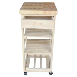 Ashley Kitchen Trolley - Unfinished - International Concepts -Baxton Home Shop GUEST f7caf054 a9de 4d6c 8468 5b3734775bec