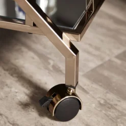 Rosanne Champagne Bar Cart Gold - Inspire Q -Baxton Home Shop GUEST f81d1d27 54f2 40a0 8e58 651f559813bf