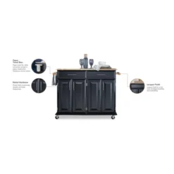 Dolly Madison Kitchen Island Cart Wood/Black/Natural - Home Styles -Baxton Home Shop GUEST f83e2d94 903a 415e b761 49fd2b448cbb