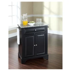 LaFayette Solid Granite Top Portable Kitchen Island - Black - Crosley -Baxton Home Shop GUEST f878e397 c3a5 4688 9532 16975abb5a56