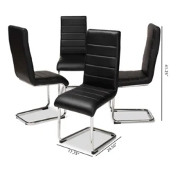 Set Of 4 Marlys Modern And Contemporary Faux Leather Upholstered Dining Chairs - Baxton Studio -Baxton Home Shop GUEST f89a22c5 7d56 436a 93c4 a0fabcef6785