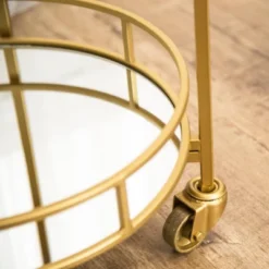 Zamora 3 Tier Cylinder Gold Bar Cart Gold - Abbyson Living -Baxton Home Shop GUEST f89e306c 87bb 47b9 8a14 6d9e076f2e3e