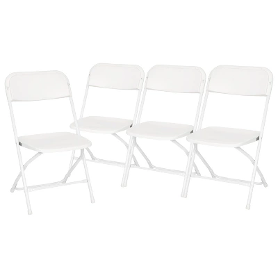 Emma And Oliver 4 Pack Of All-Weather, Extra Wide Contoured Plastic Folding Chairs With Metal Frame And 650 Lb. Static Weight Capacity 14 Emma And Oliver 4 Pack Of All-Weather, Extra Wide Contoured Plastic Folding Chairs With Metal Frame And 650 Lb. Static Weight Capacity - Image 12